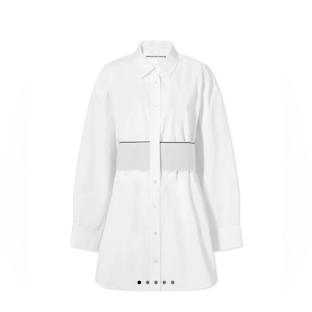 ALEXANDER WANG LOGO ELASTIC SHIRT DRESS